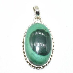 Sterling Silver Malachite Hand Made Pendant